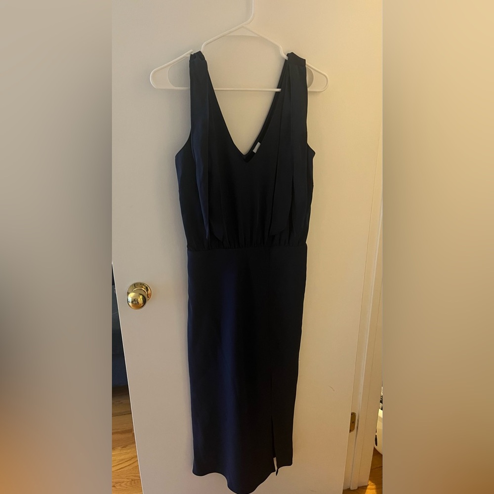 Navy blue midi cocktail dress small